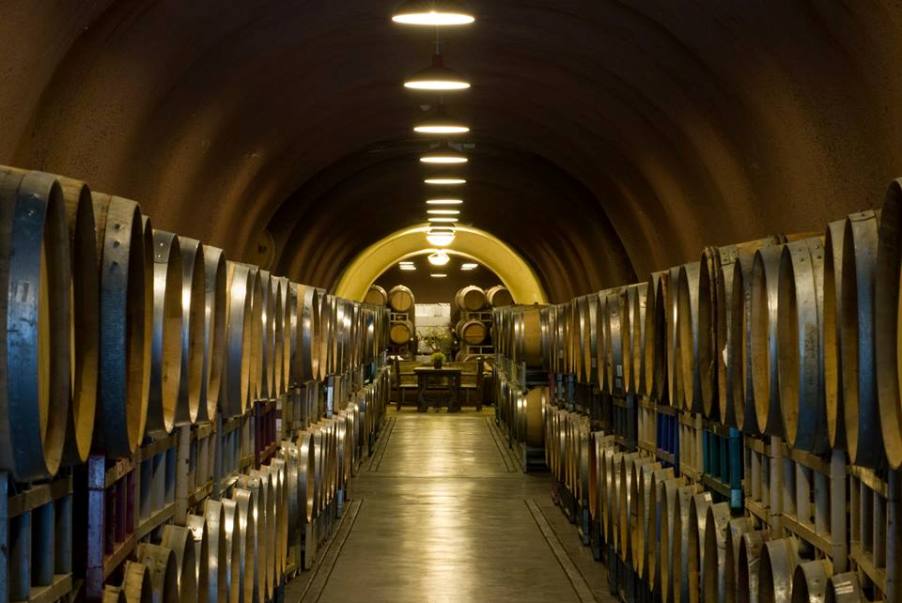 Wine Barrels Inside the WIne Cave at Deerfield Ranch Winery