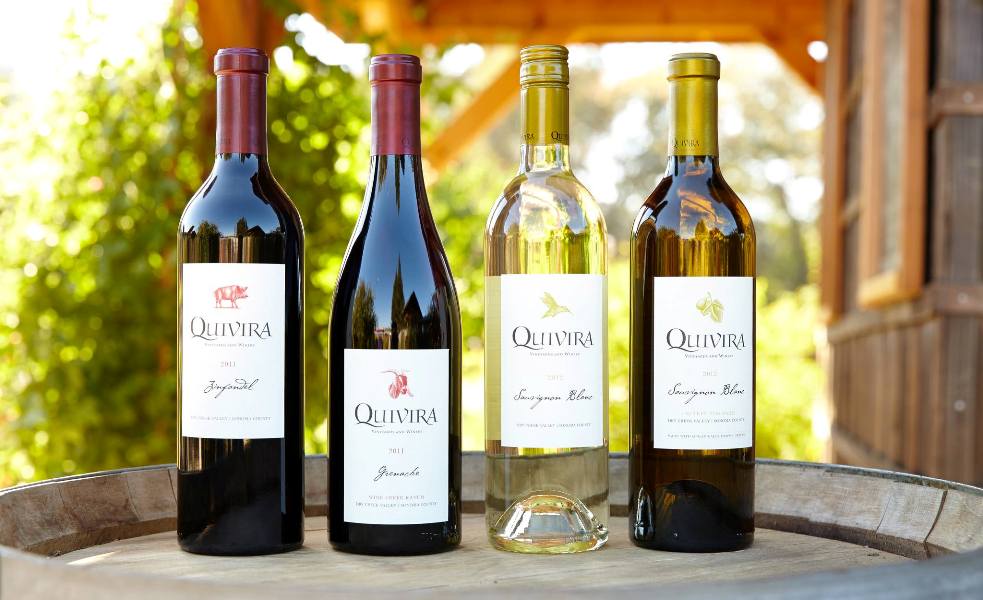 Visitors to Quivira Vineyards & Winery will Taste Sauvignon Blanc, Grenache, Syrah, & Zinfandel