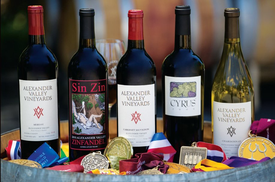 A Sampling of Alexander Valley Vineyards' Award-Winning Wines